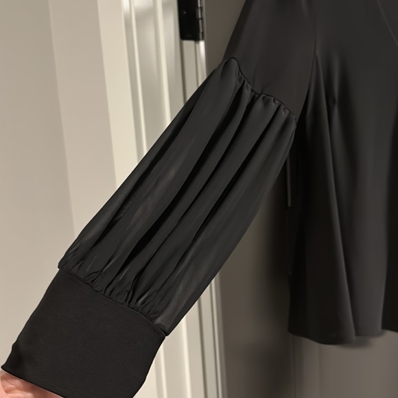 Black blouse with sheer sleeves - Picture 3 of 4